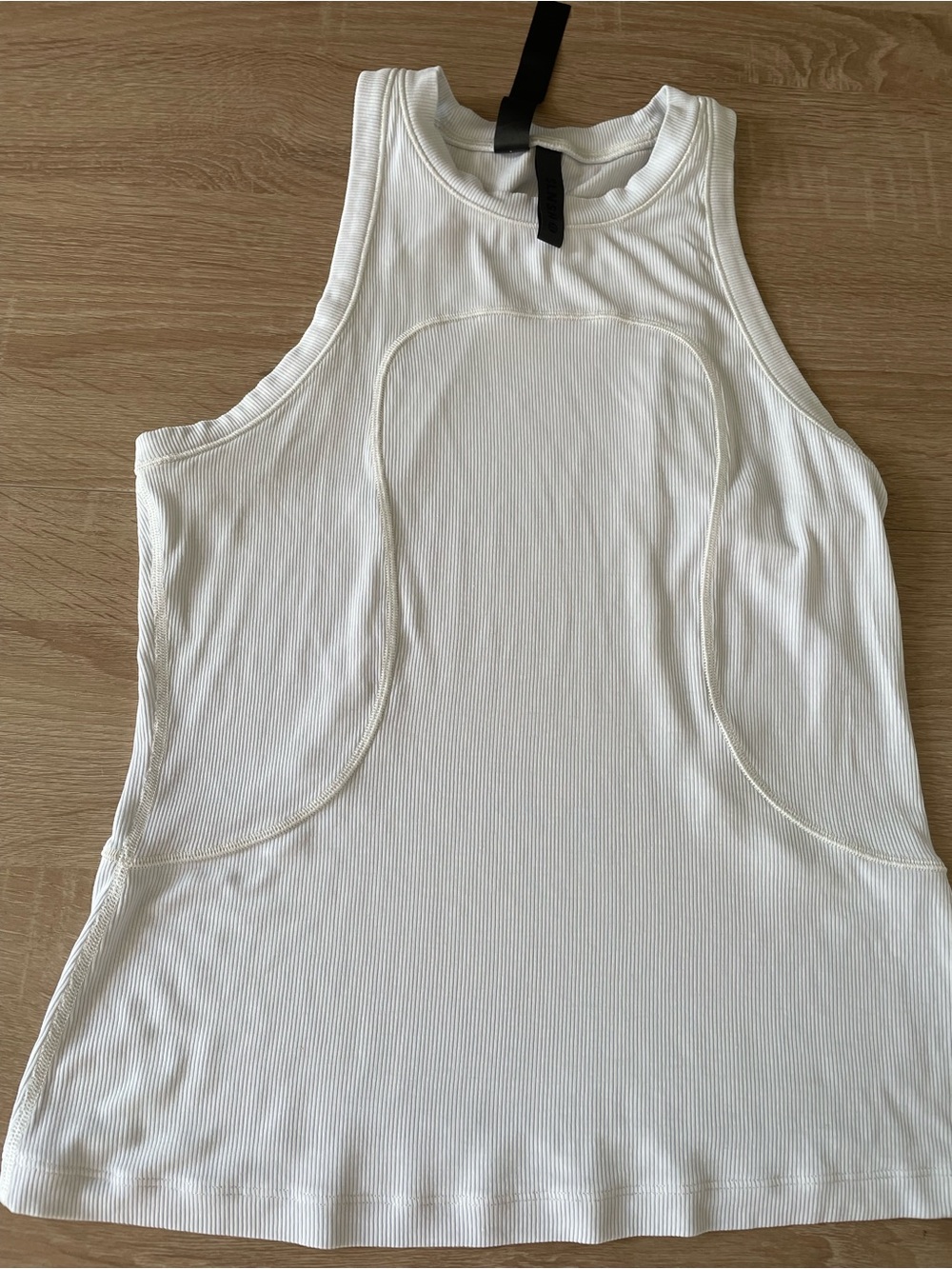 lululemon athletica White Ribbed High-Neck Tank